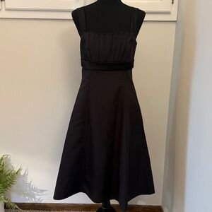 David's Bridal Black Pleated Midi Dress